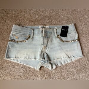 Abercrombie Kids Blue Distressed Denim Shorts